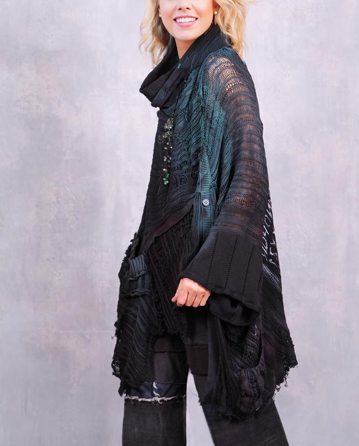 'in a knitted envelope' oversized poncho style sweater