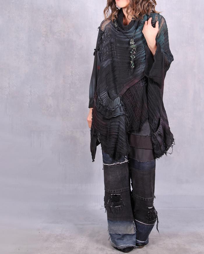 'in a knitted envelope' oversized poncho style sweater