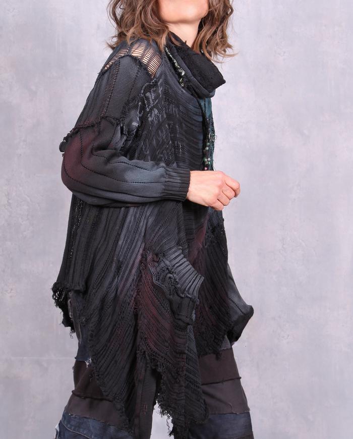 'in a knitted envelope' oversized poncho style sweater