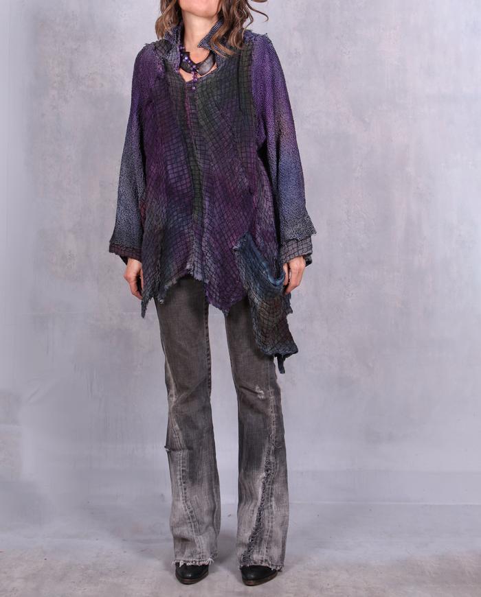 'I love violet waffles' roomy textured tunic