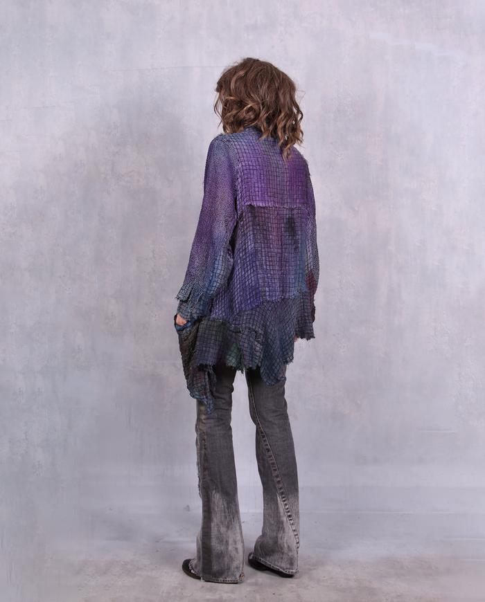'I love violet waffles' roomy textured tunic