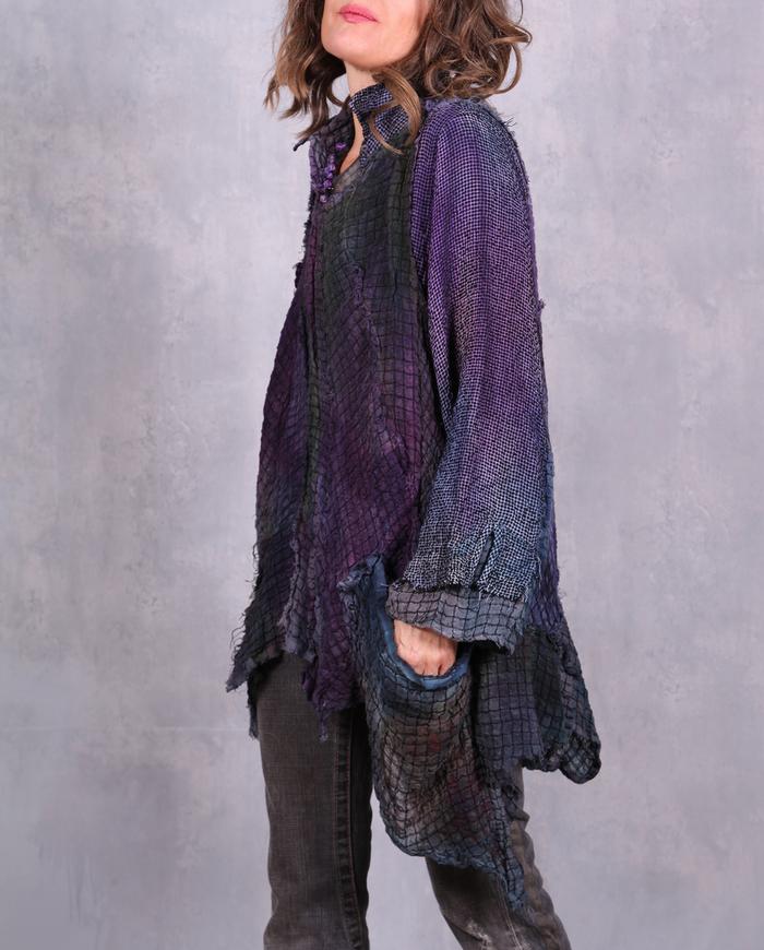 'I love violet waffles' roomy textured tunic