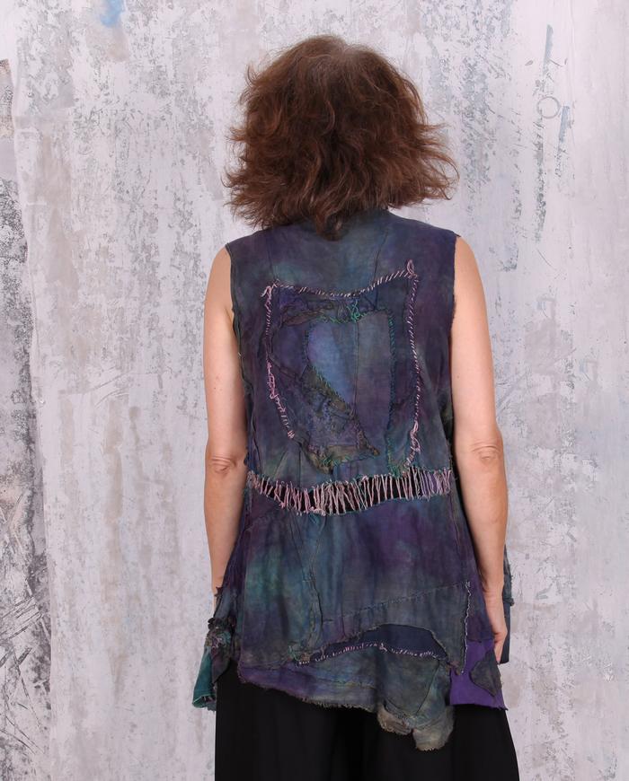 highly detailed super texture fiber art vest