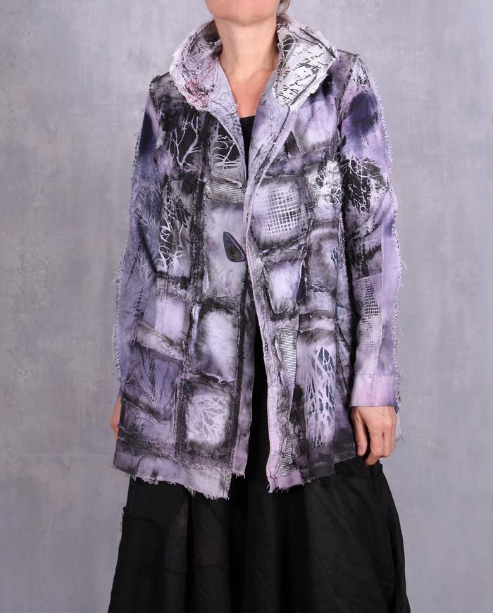 'quiet night shadows' detailed hand-painted art jacket