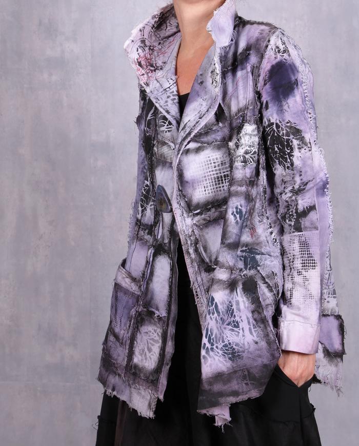 'quiet night shadows' detailed hand-painted art jacket
