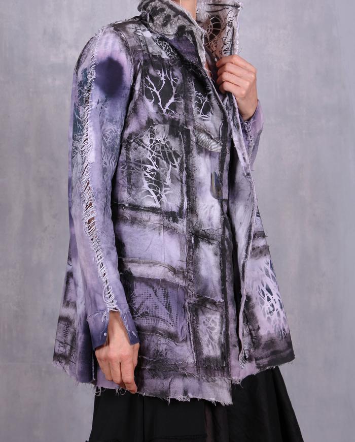 'quiet night shadows' detailed hand-painted art jacket