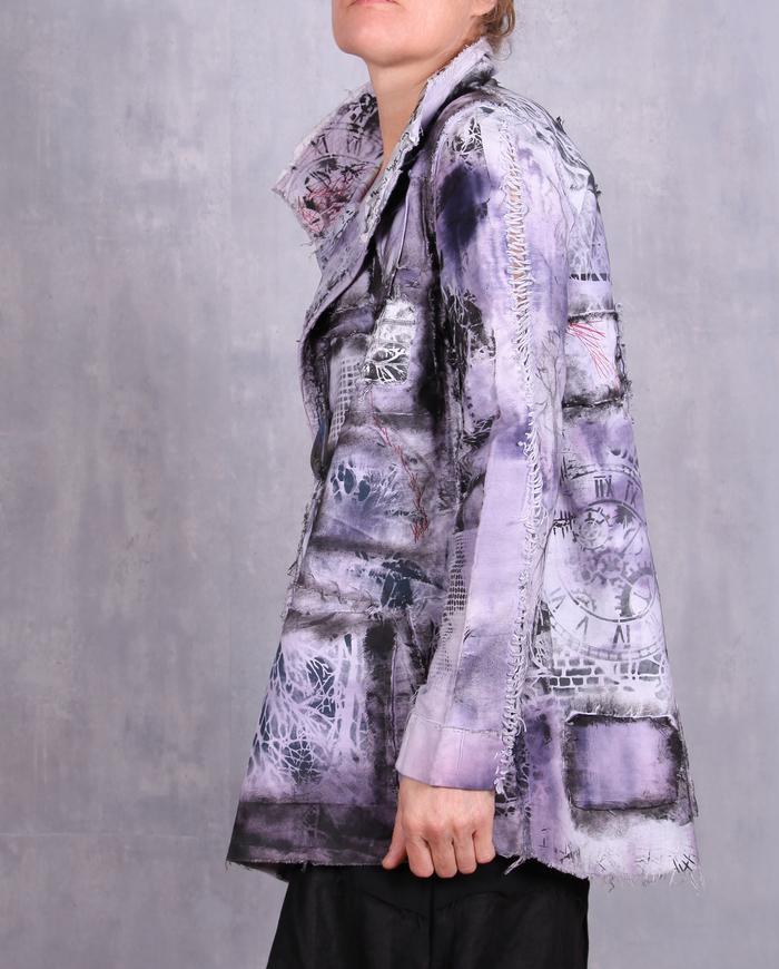 'quiet night shadows' detailed hand-painted art jacket