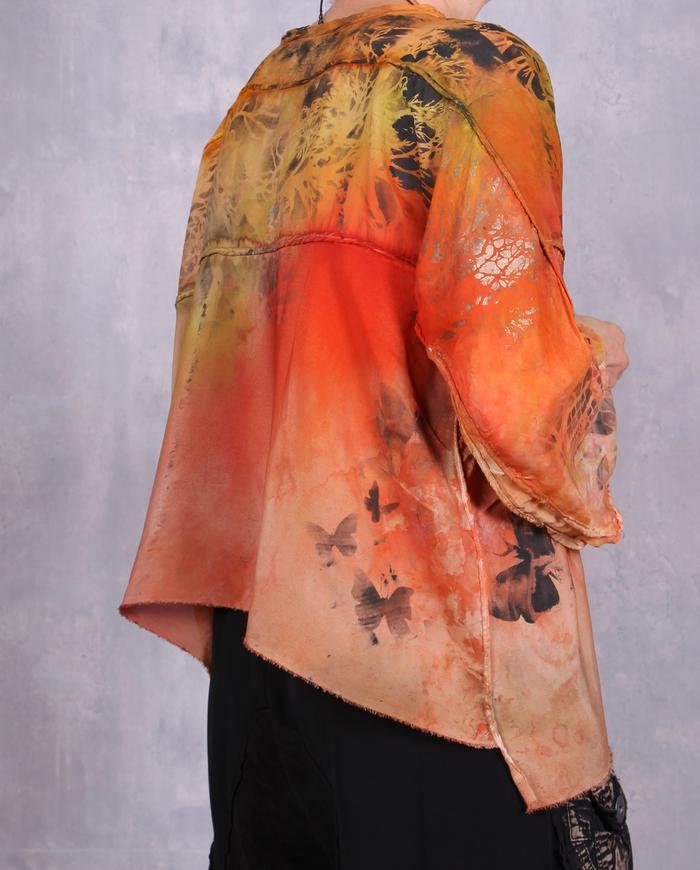 'from sun to evening' lightweight silk art blouse