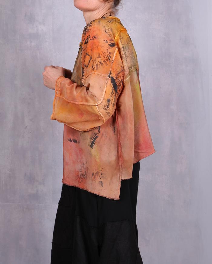 'from sun to evening' lightweight silk art blouse
