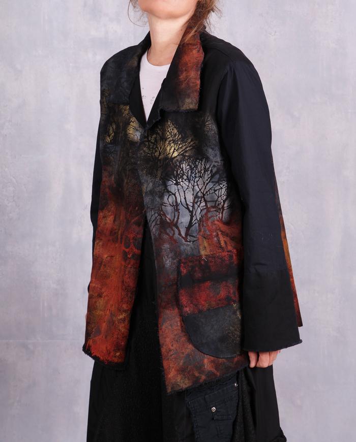 'watching the sun rise' hand-painted art jacket