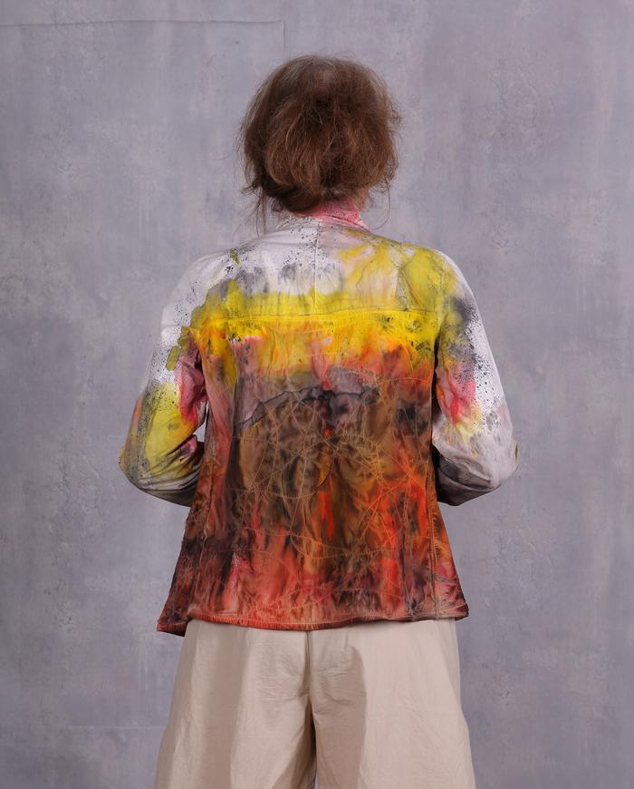 'talking in watercolors' detailed asymmetrical jacket