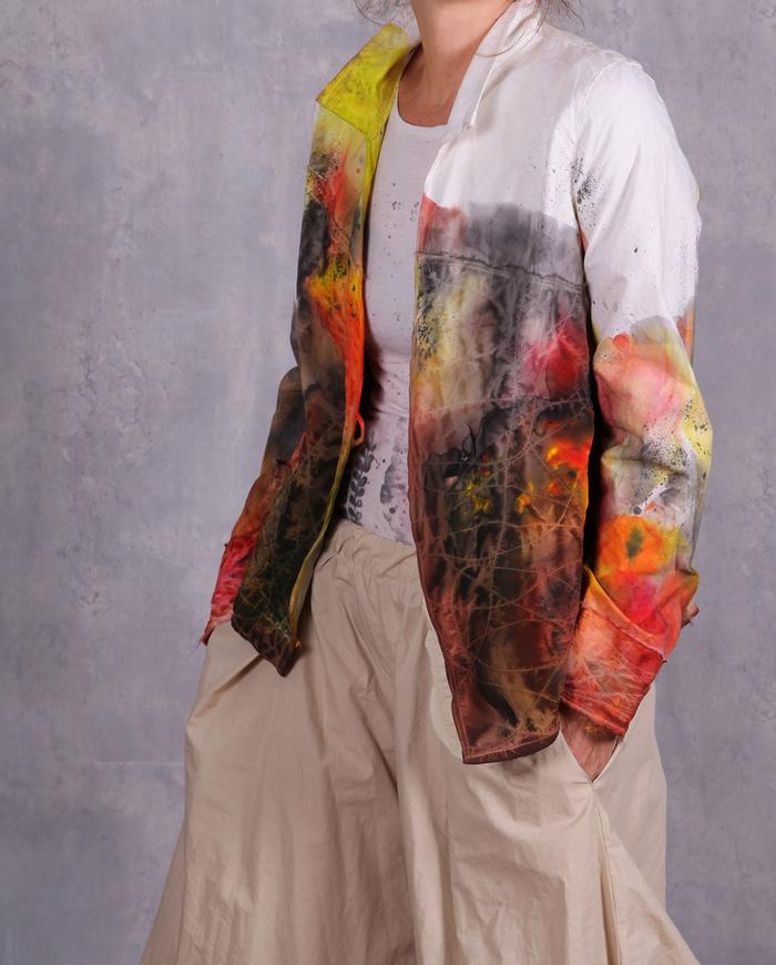 'talking in watercolors' detailed asymmetrical jacket