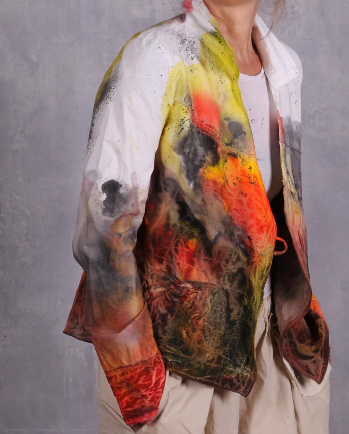 'talking in watercolors' detailed asymmetrical jacket