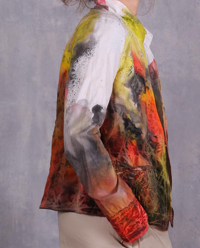 'talking in watercolors' detailed asymmetrical jacket