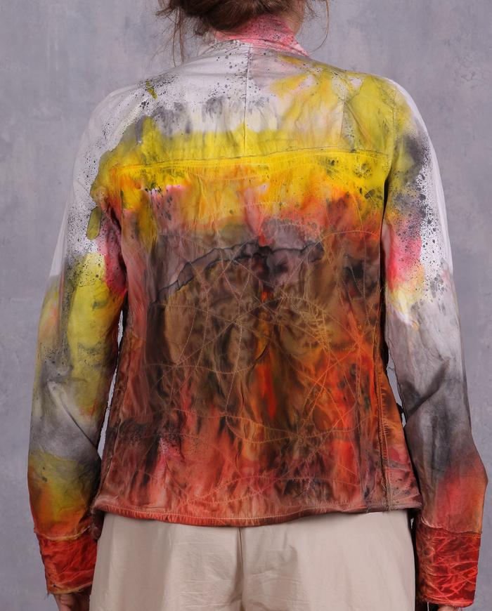 'talking in watercolors' detailed asymmetrical jacket