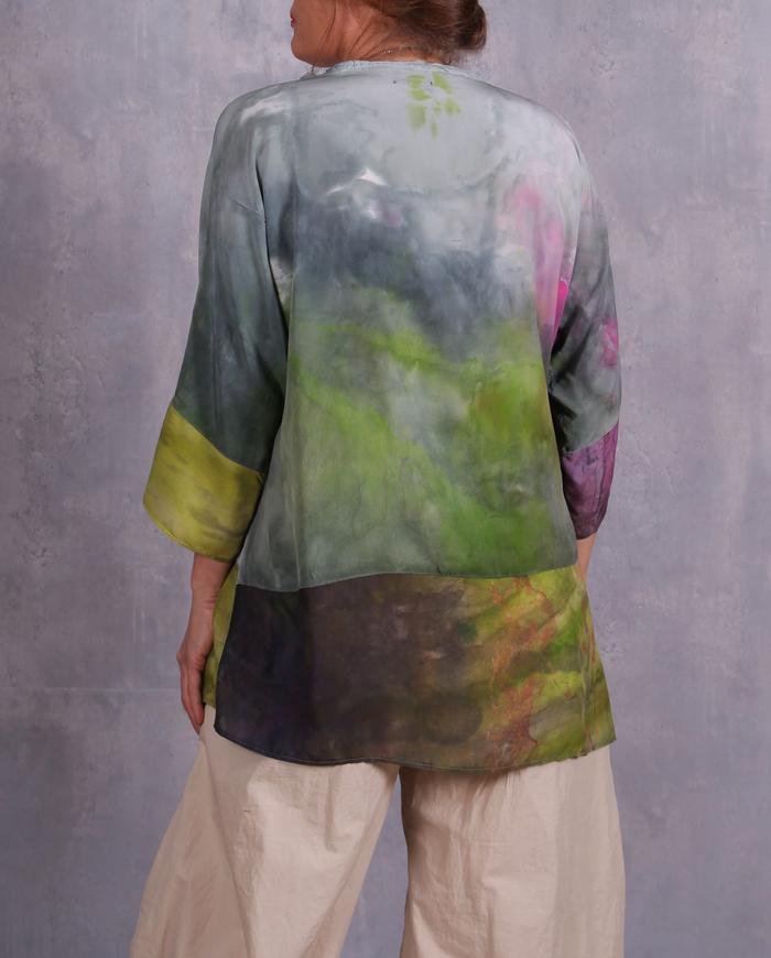 'dreamy watercolors' lightweight silk tunic