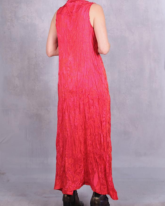 'among the corals' crinkled silk dress and jacket set