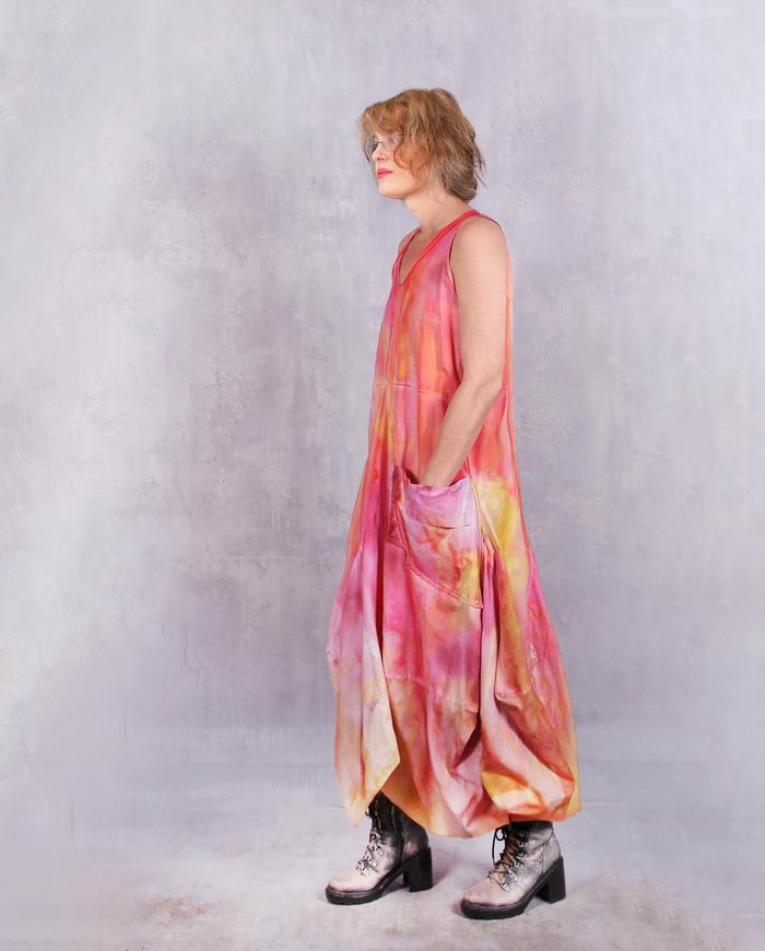 'wake up, sunshine' full maxi hand-painted dress