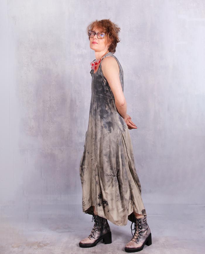 'outside of the urban capsule' hand-painted maxi dress