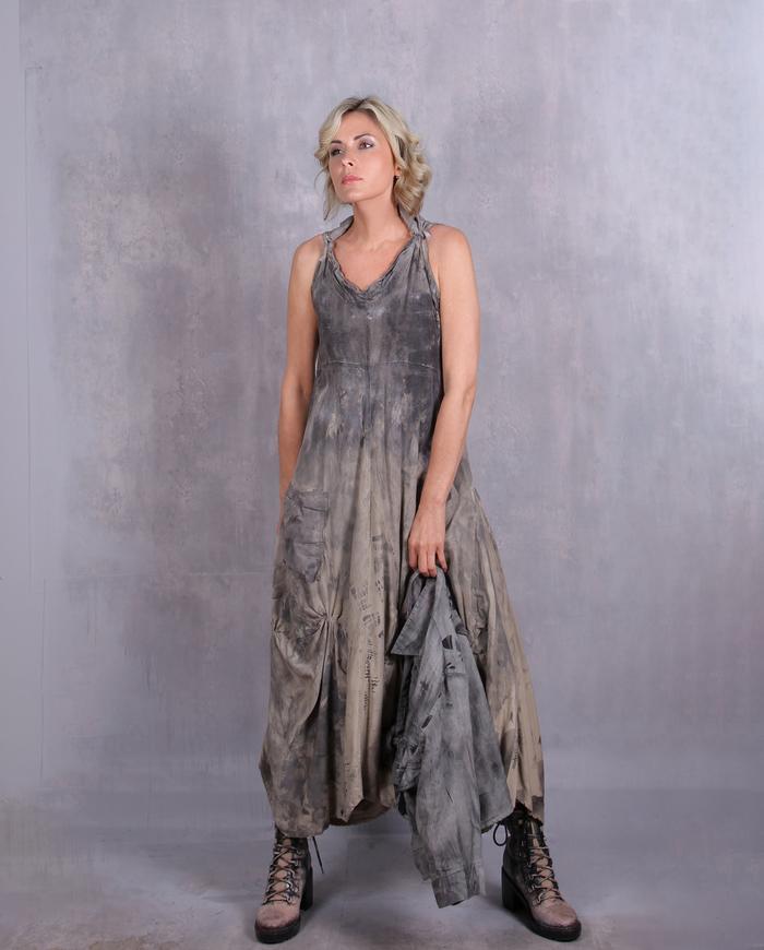 'outside of the urban capsule' hand-painted maxi dress