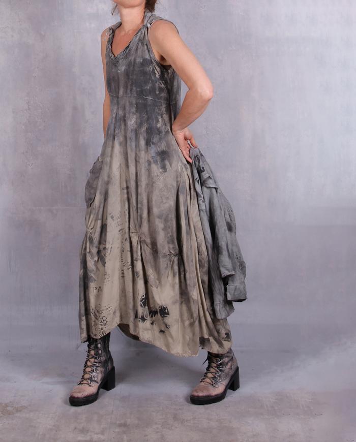 'outside of the urban capsule' hand-painted maxi dress