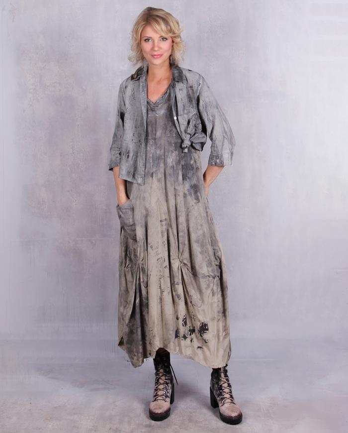 'outside of the urban capsule' hand-painted maxi dress