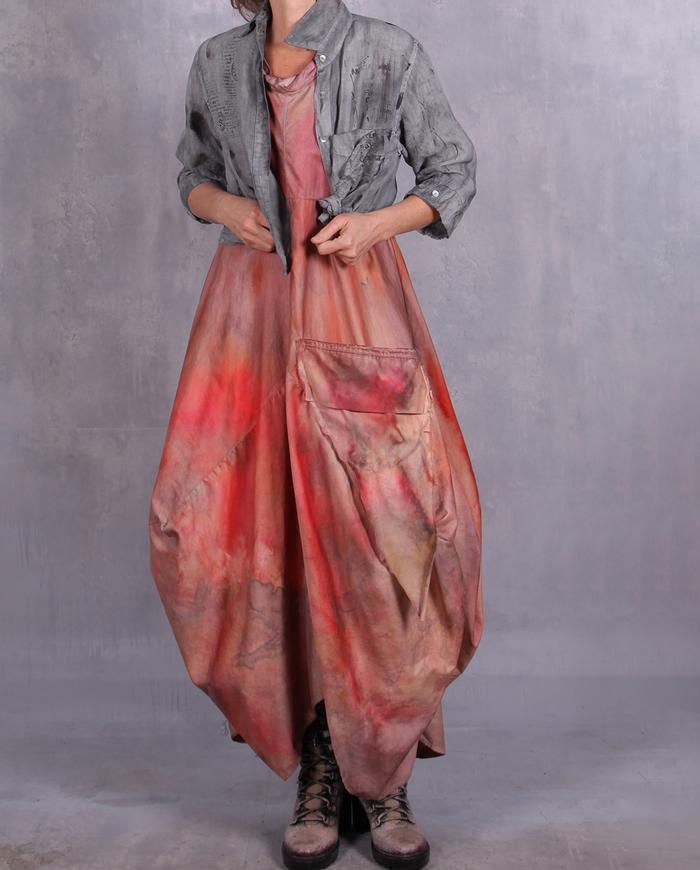 'in the mood for red salmon' full art-to-wear dress