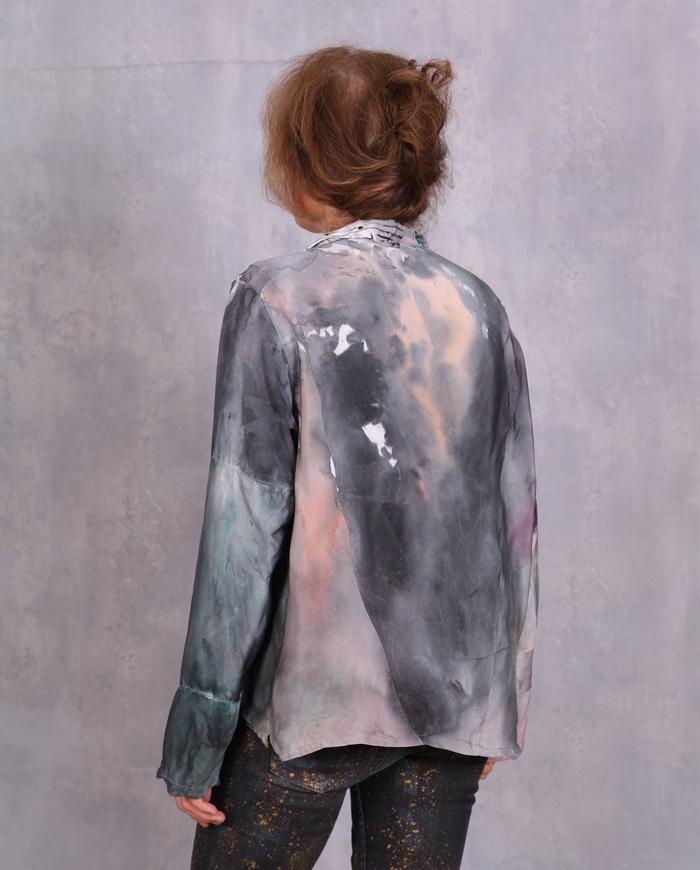 'marvel softest marble' 4-ply silk painted blouse