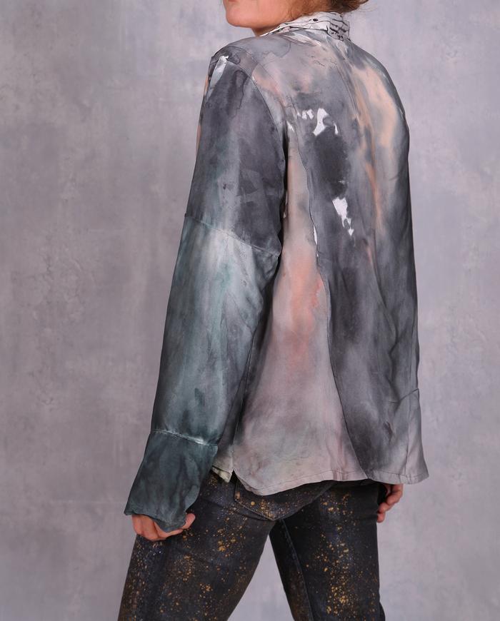 'marvel softest marble' 4-ply silk painted blouse