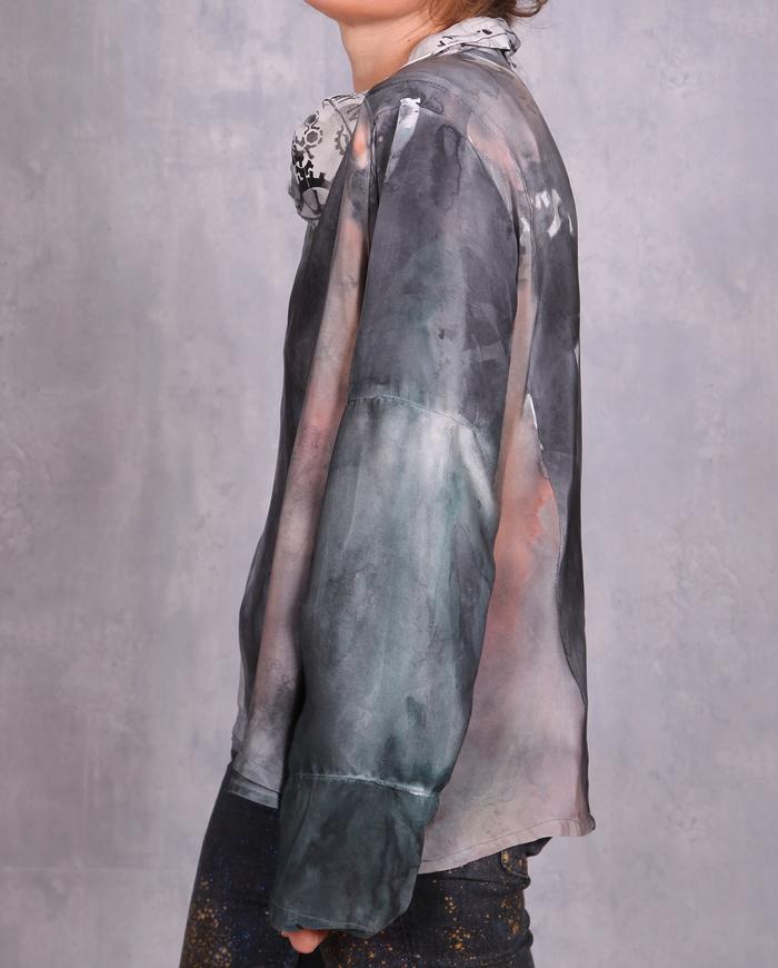 'marvel softest marble' 4-ply silk painted blouse