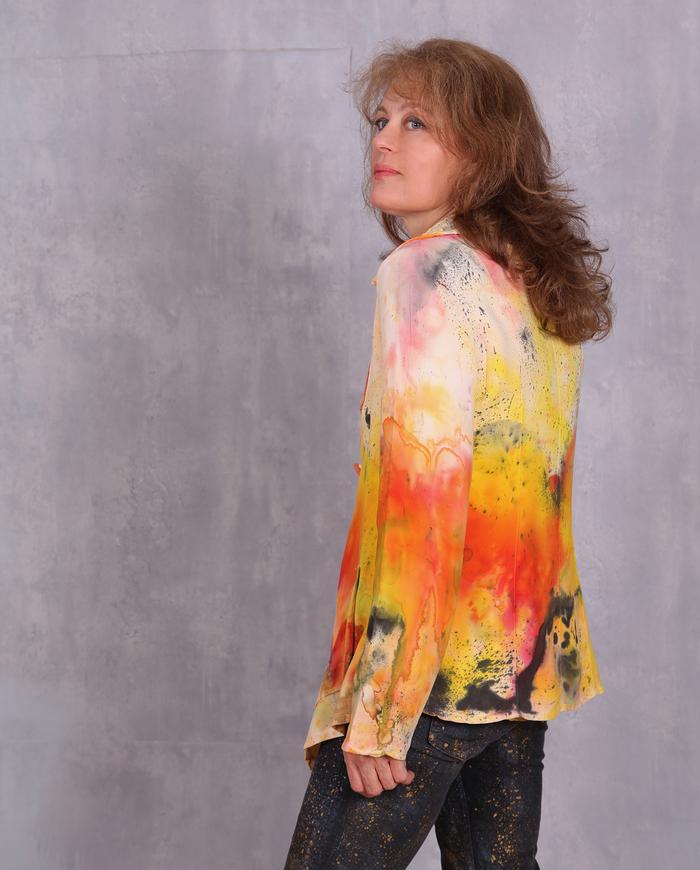 'fluid sunshine' heavy crepe jacket