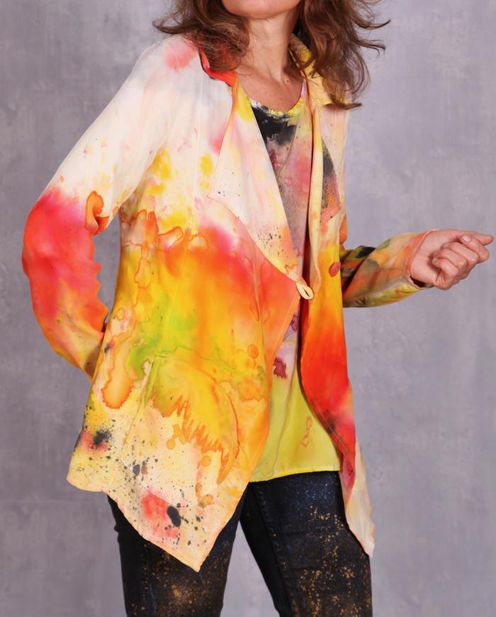 'fluid sunshine' heavy crepe jacket