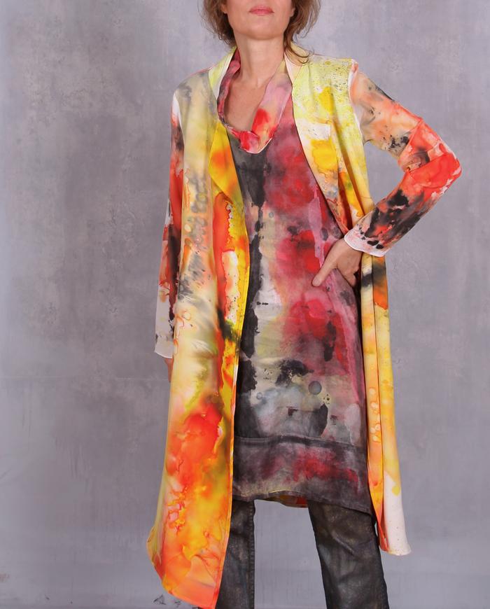 'lets the sunshine in' fluid silk opera jacket