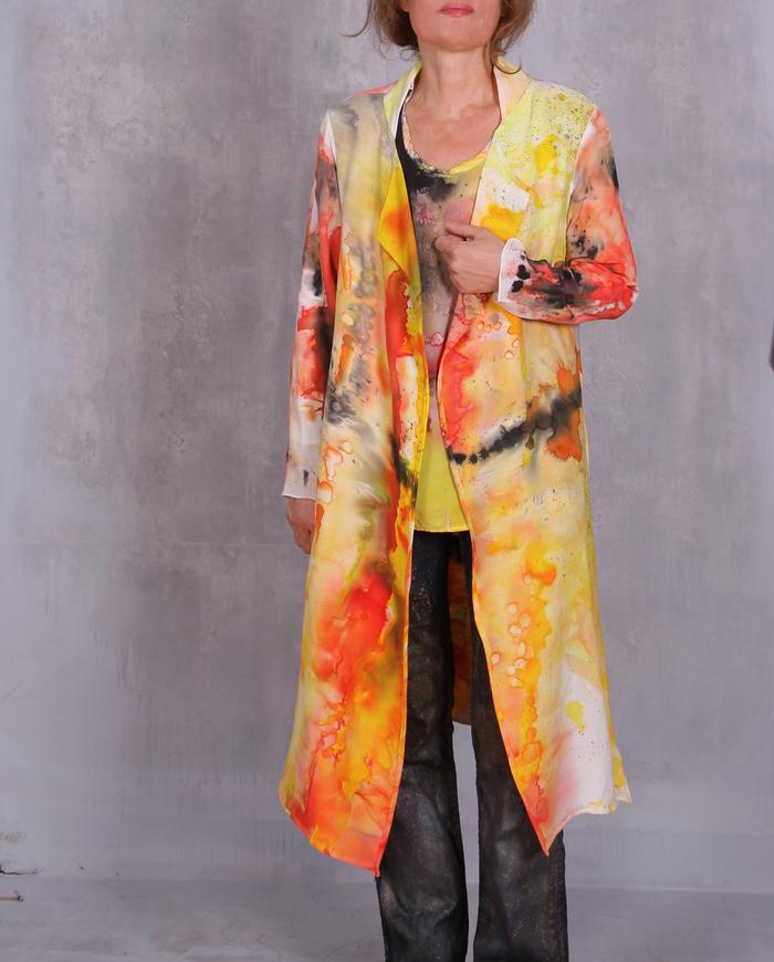 'lets the sunshine in' fluid silk opera jacket
