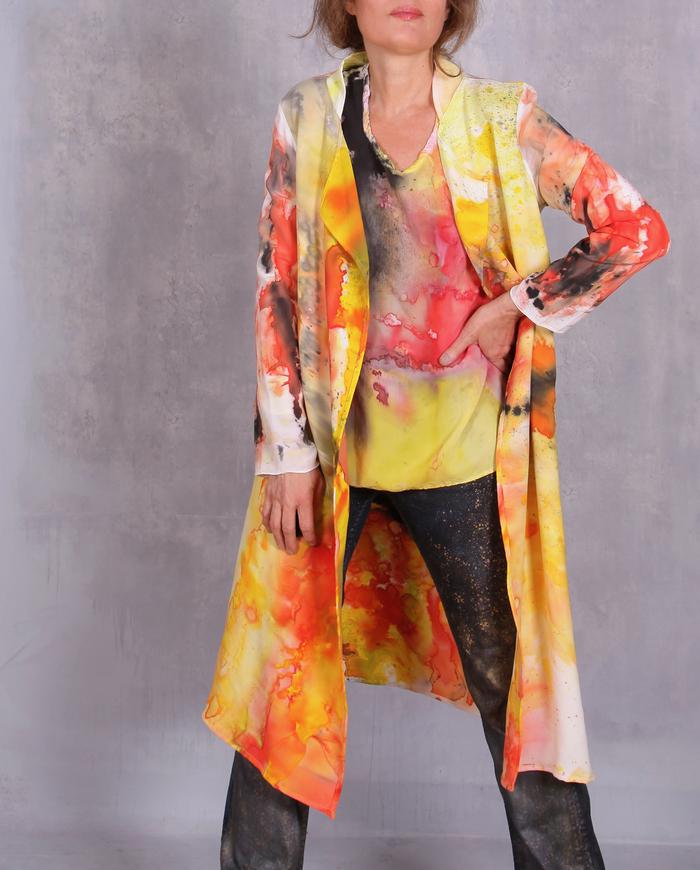 'lets the sunshine in' fluid silk opera jacket