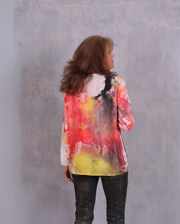 'only happy thoughts' loose silk crepe blouse