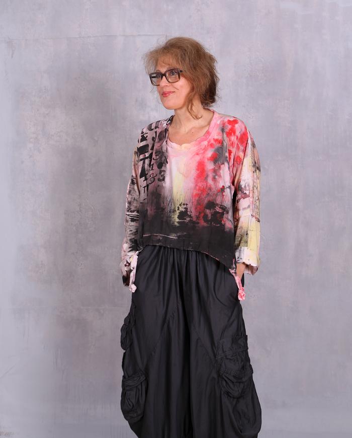 'something you said' colorful blouse with string