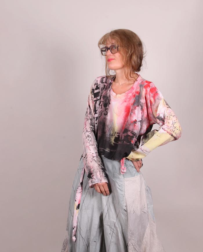 'something you said' colorful blouse with string