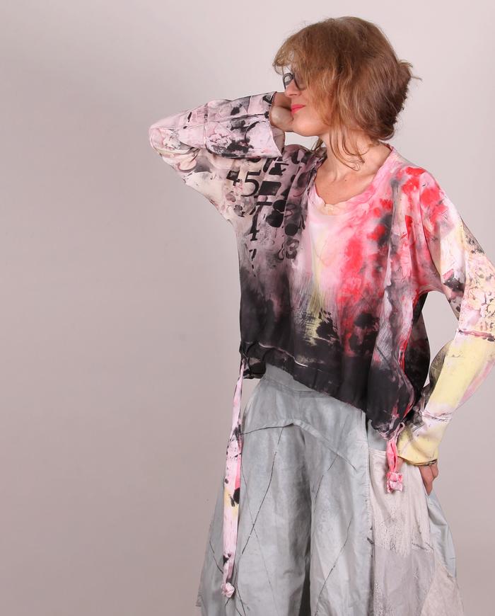 'something you said' colorful blouse with string