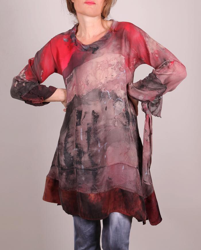 'pretty in crimson' soft silk tunic or dress