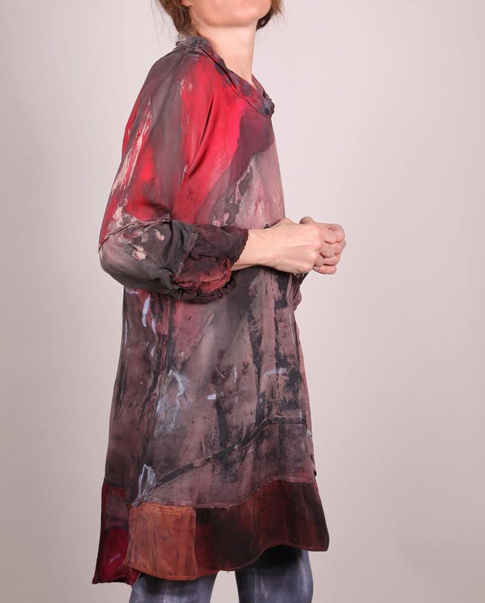'pretty in crimson' soft silk tunic or dress