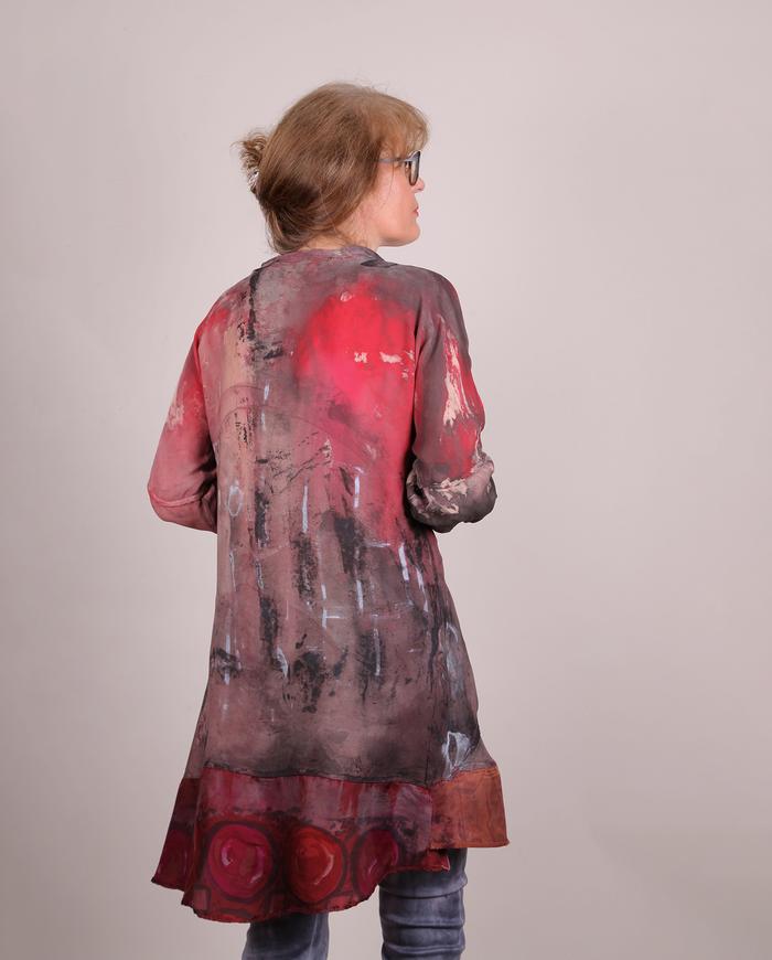 'pretty in crimson' soft silk tunic or dress
