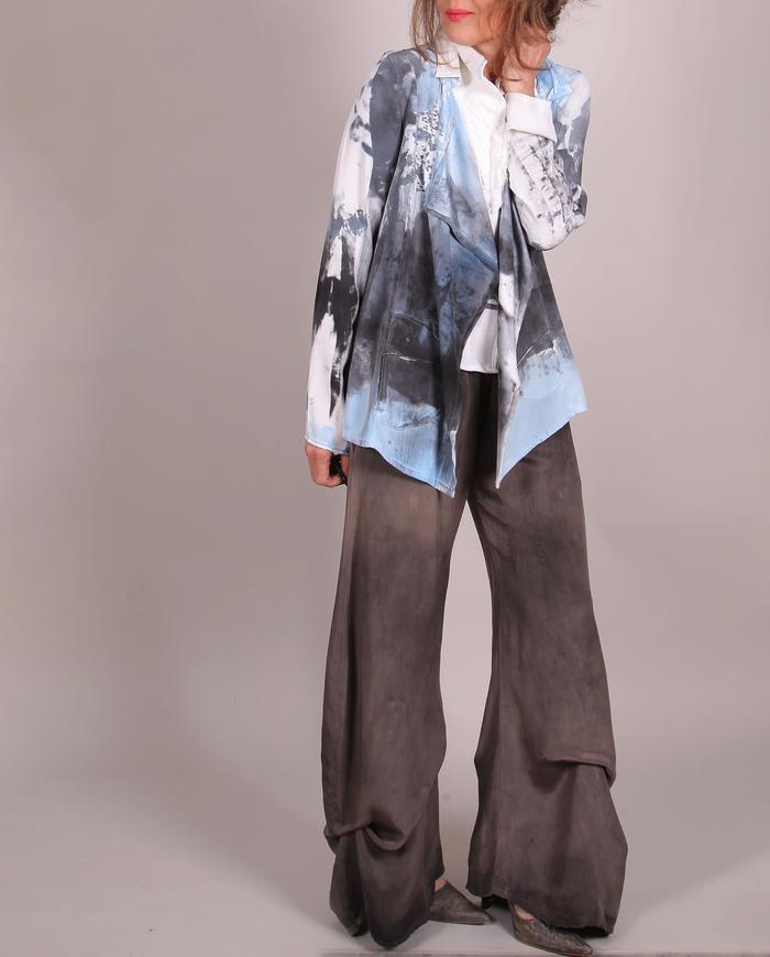 'out of the inky blue' thick crepe jacket