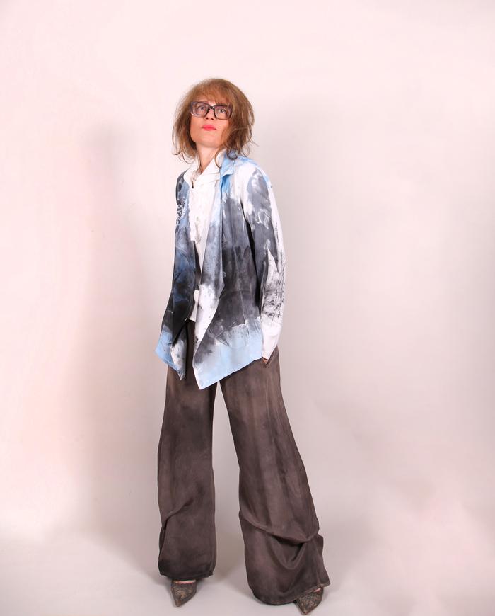'out of the inky blue' thick crepe jacket