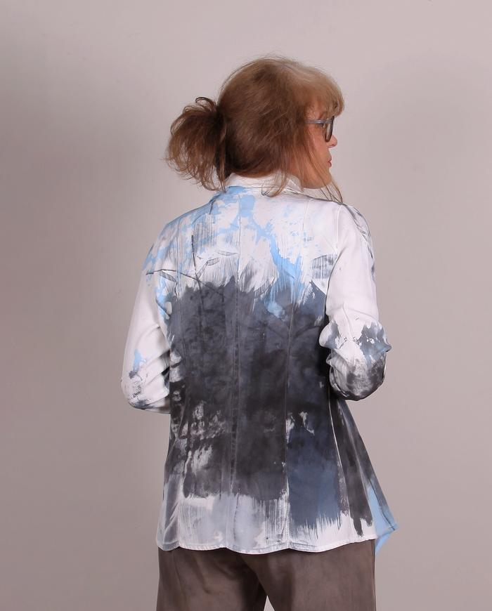 'out of the inky blue' thick crepe jacket