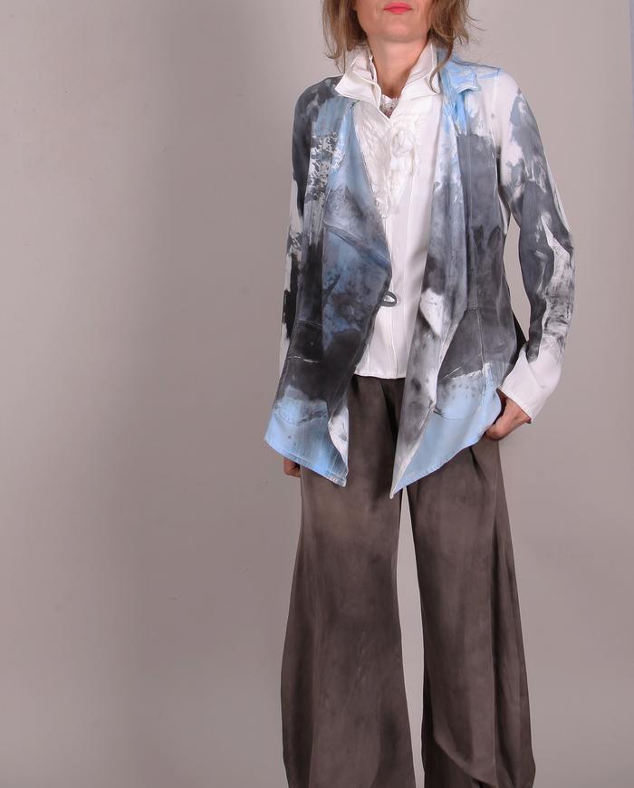 'out of the inky blue' thick crepe jacket