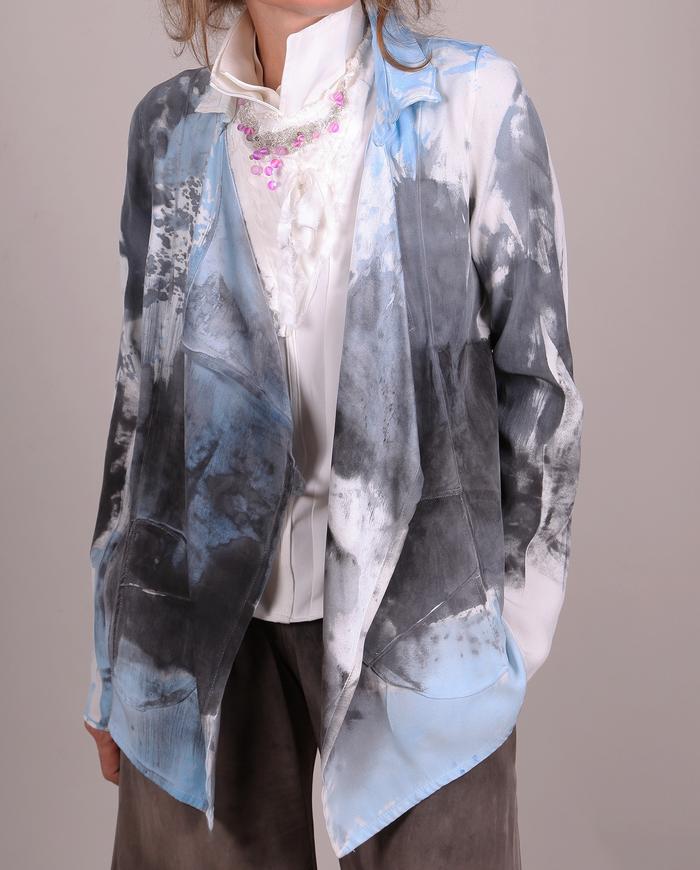 'out of the inky blue' thick crepe jacket