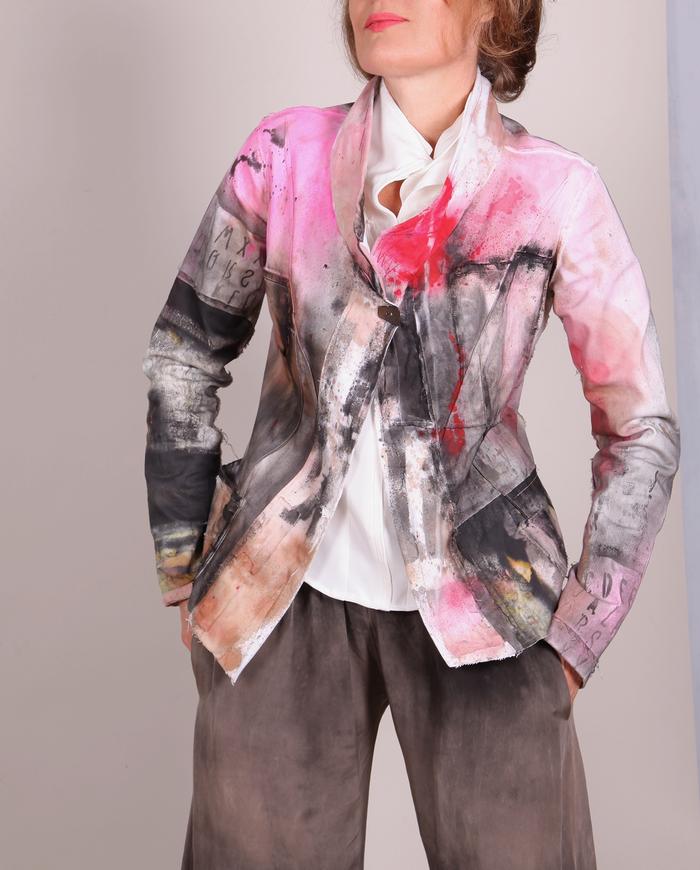 'a weekend story' colorful fitted sculpted jacket