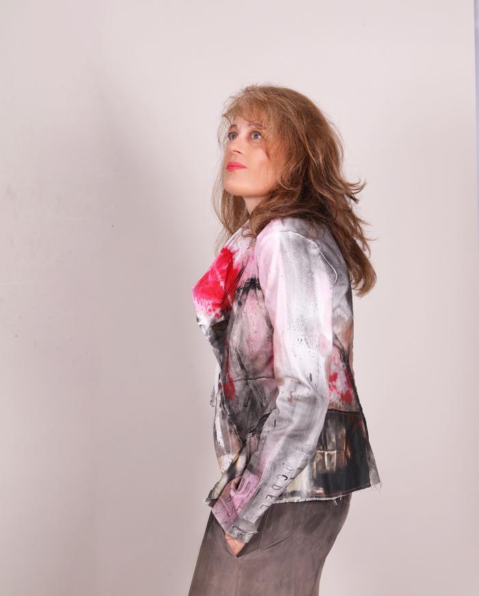 'a weekend story' colorful fitted sculpted jacket