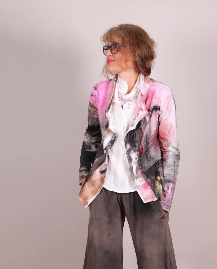 'a weekend story' colorful fitted sculpted jacket